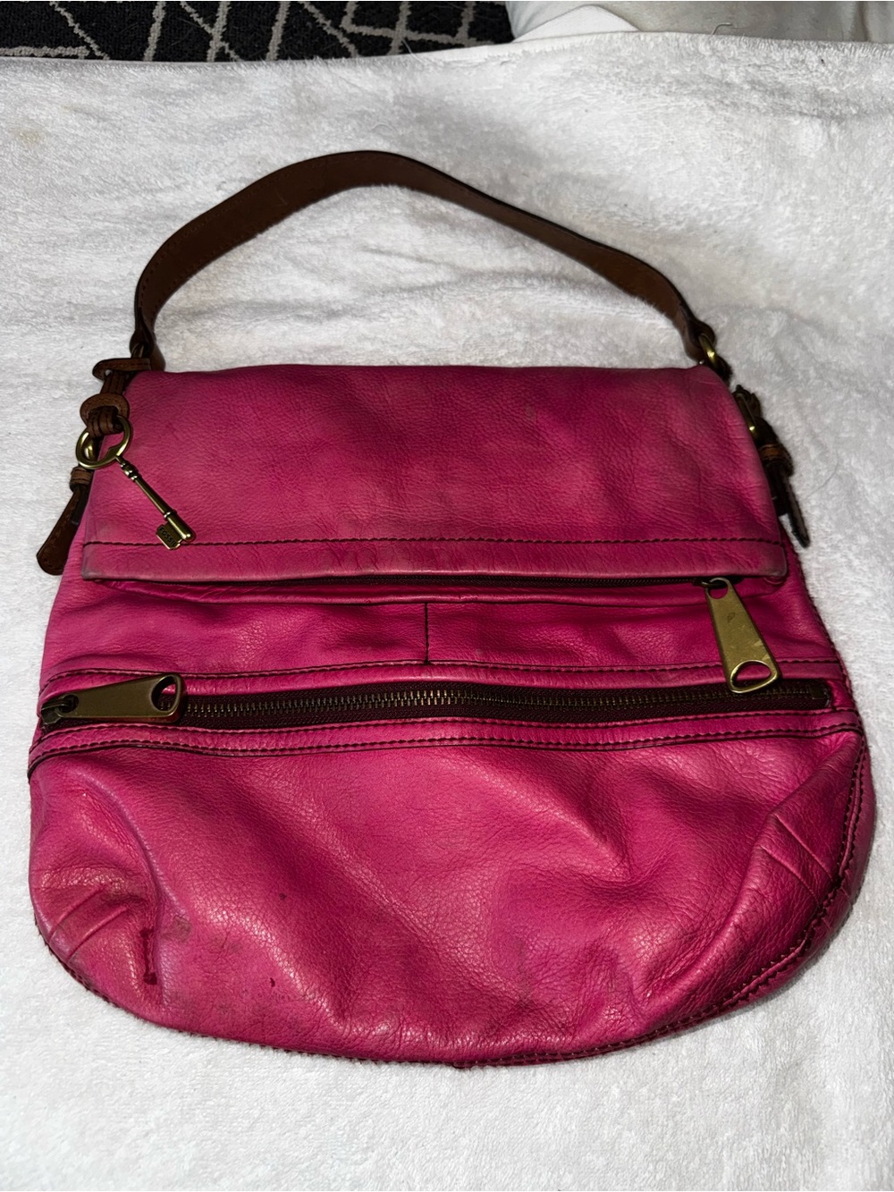 FOSSIL Explorer Foldover Crossbody Leather Bag